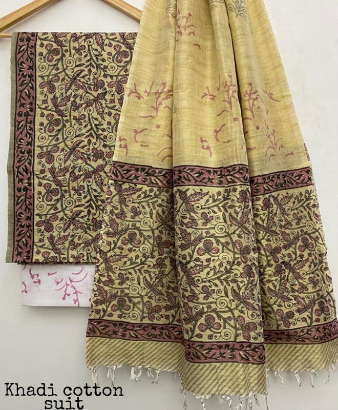 Pure Khadi Unstitched Suit With Khadi Dupatta (Lenght 2.5 Mtr. All) - 39