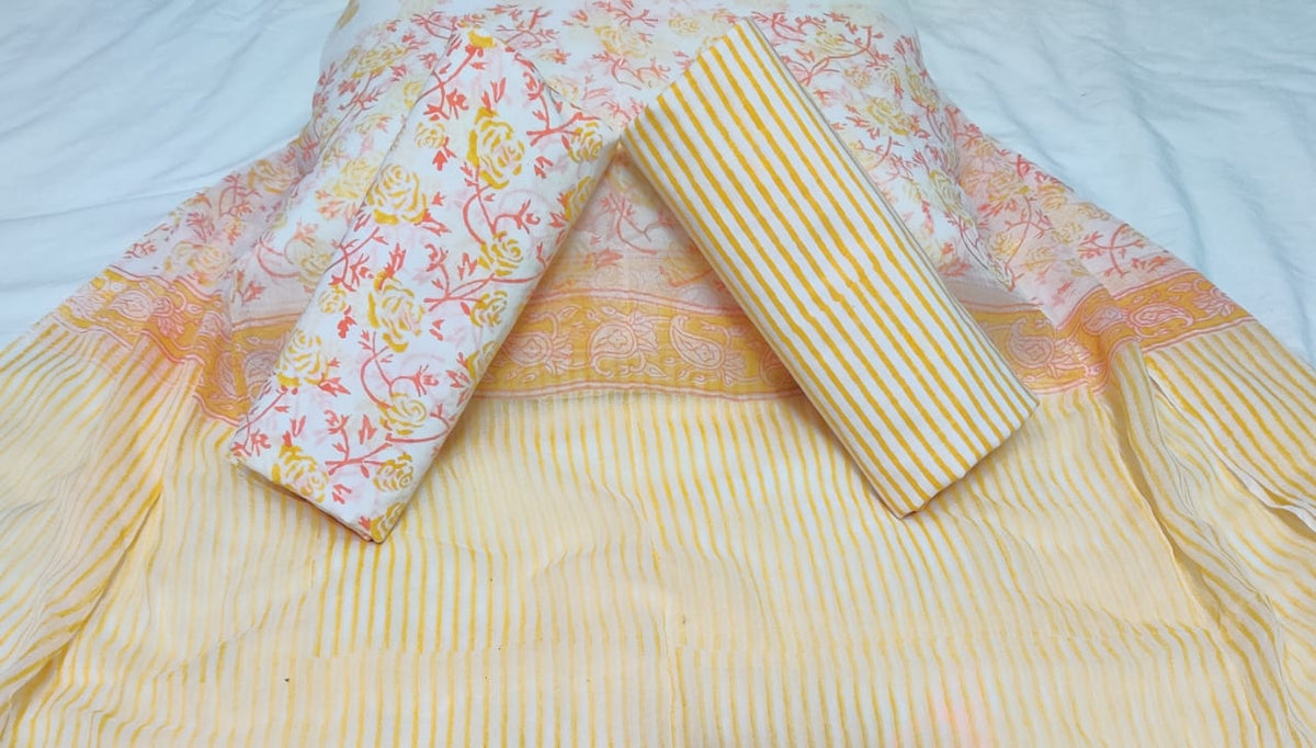 Pure Cotton Printed Salwar Suit With Chiffon Dupatta - 56