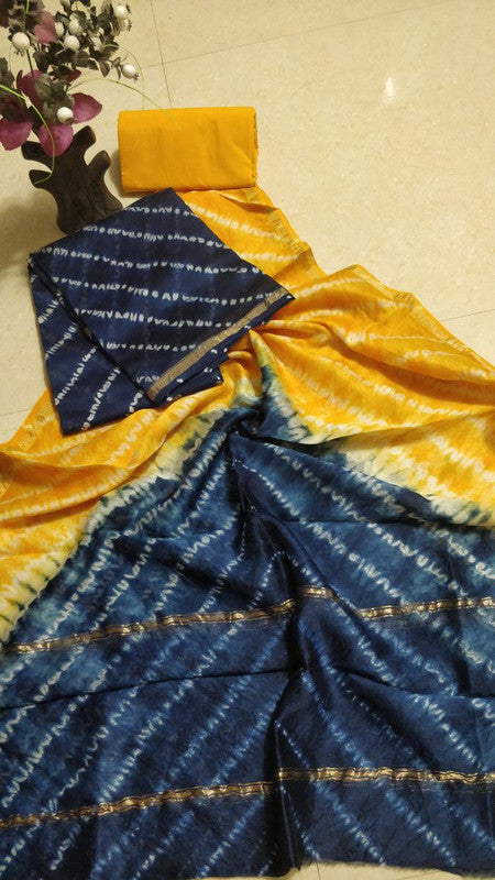 Pure Chanderi Silk Unstitched Suit (Lenght 2.5 Mtr Each Of Top, Bottom & Dupatta) - 41