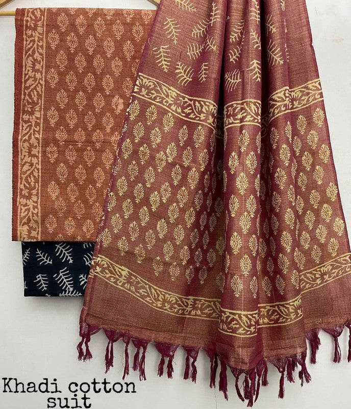 Pure Khadi Unstitched Suit With Khadi Dupatta (Lenght 2.5 Mtr. All) - 41