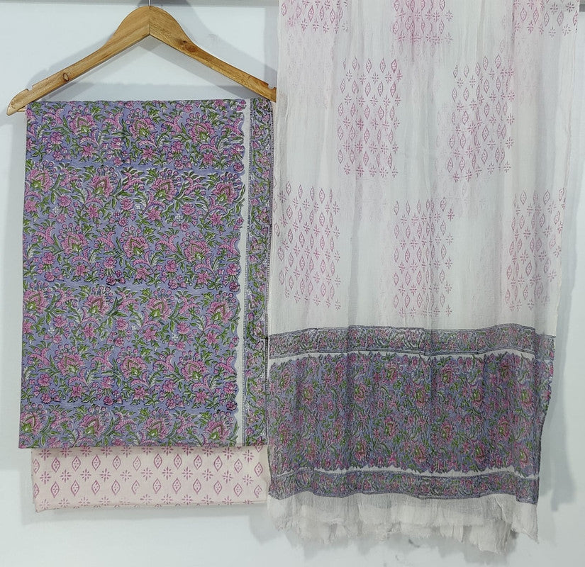 Pure Cotton Printed Salwar Suit With Chiffon Dupatta - 58