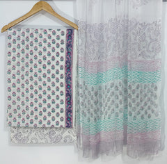 Pure Cotton Printed Salwar Suit With Chiffon Dupatta - 59