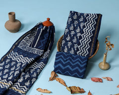 Pure Chanderi Silk Unstitched Suit (Lenght 2.5 Mtr Each Of Top, Bottom & Dupatta) - 44