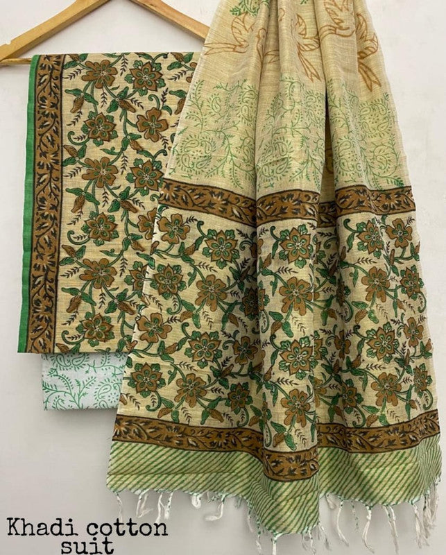 Pure Khadi Unstitched Suit With Khadi Dupatta (Lenght 2.5 Mtr. All) - 34