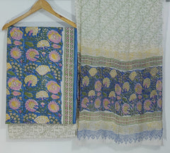 Pure Cotton Printed Salwar Suit With Chiffon Dupatta - 65