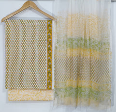 Pure Cotton Printed Salwar Suit With Chiffon Dupatta - 67