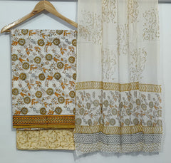 Pure Cotton Printed Salwar Suit With Chiffon Dupatta - 71