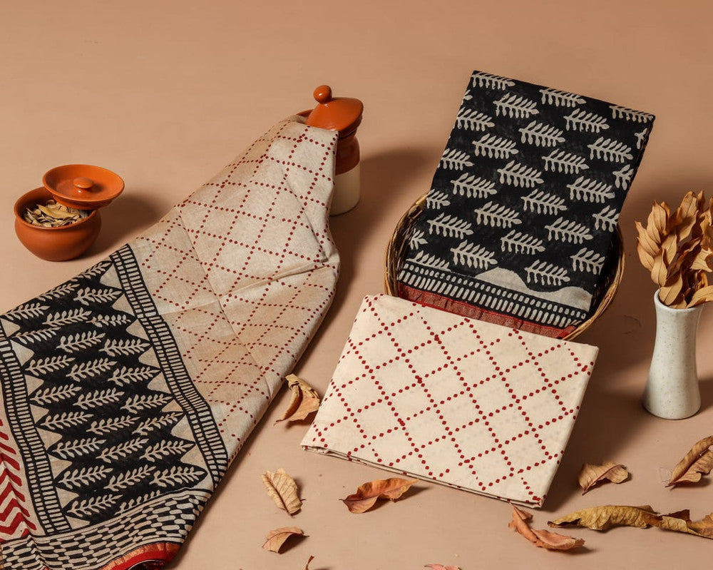 Pure Chanderi Silk Unstitched Suit (Lenght 2.5 Mtr Each Of Top, Bottom & Dupatta) - 55