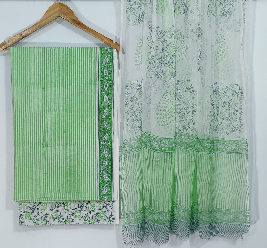 Pure Cotton Printed Salwar Suit With Chiffon Dupatta - 74