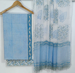 Pure Cotton Printed Salwar Suit With Chiffon Dupatta - 77