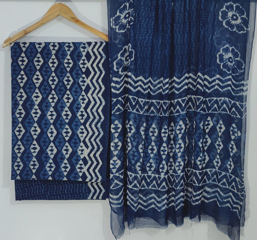 Pure Cotton Printed Salwar Suit With Chiffon Dupatta - 82