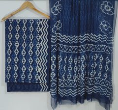 Pure Cotton Printed Salwar Suit With Chiffon Dupatta - 82