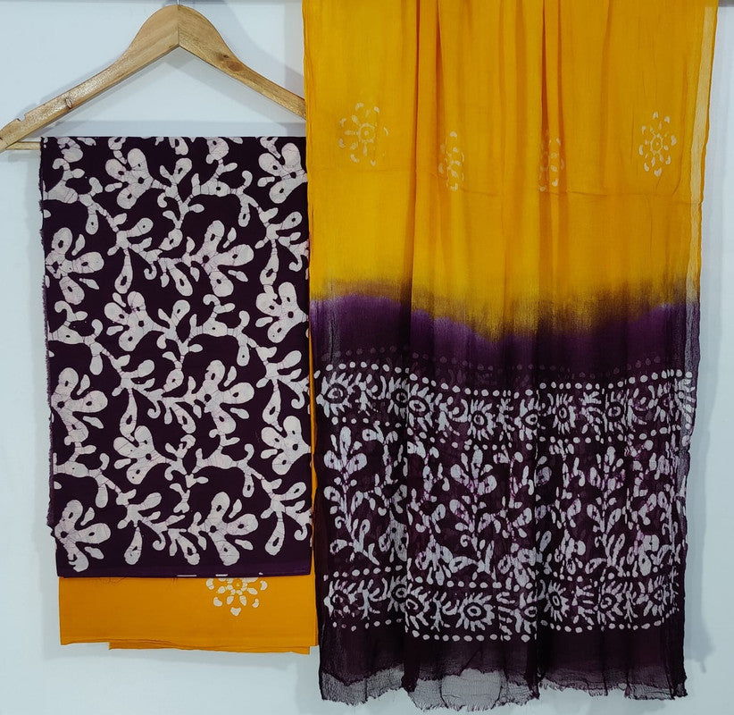 Pure Cotton Printed Salwar Suit With Chiffon Dupatta - 84