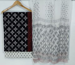 Pure Cotton Printed Salwar Suit With Chiffon Dupatta - 90