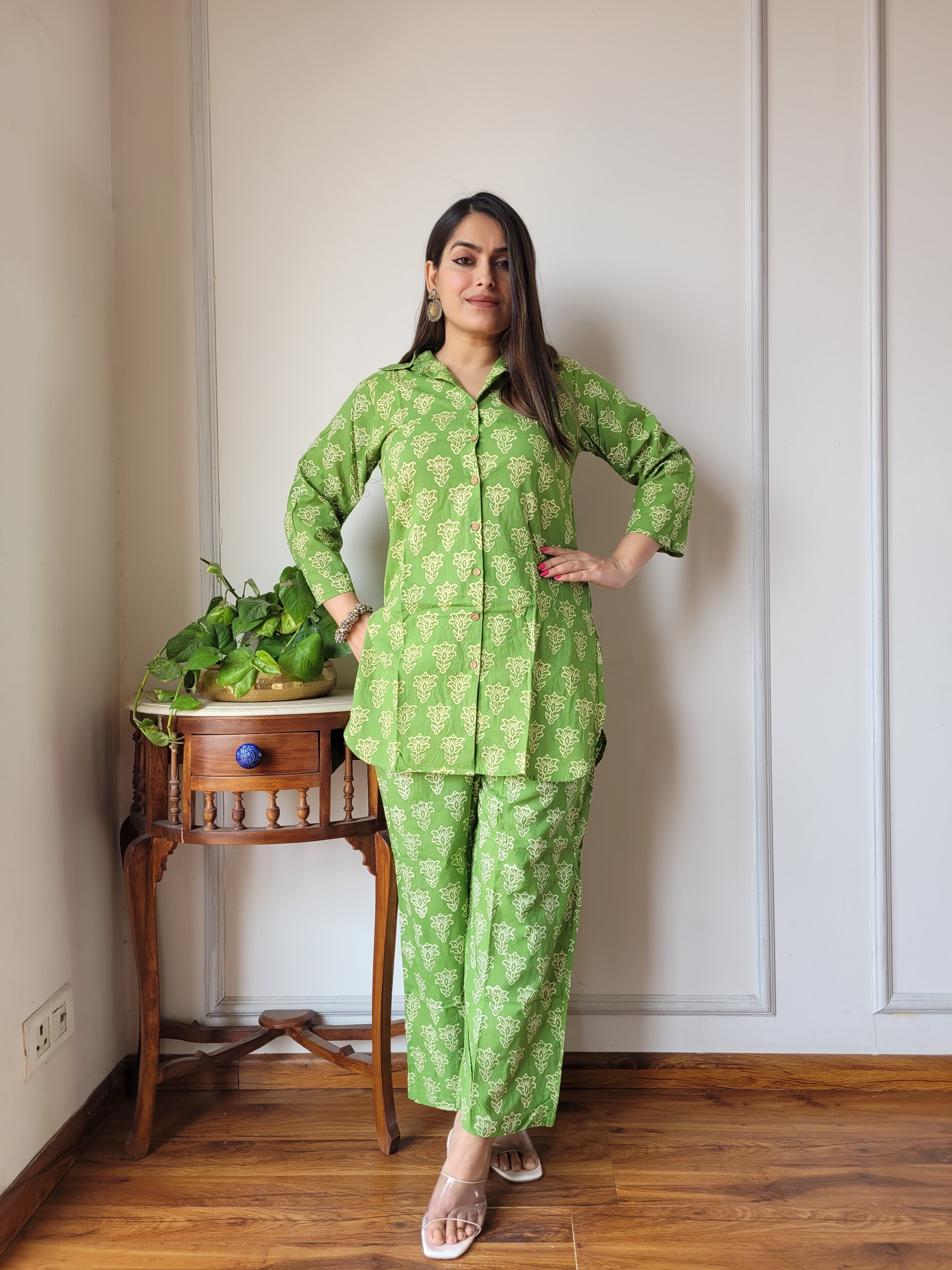 Green Cotton Co-ord Set