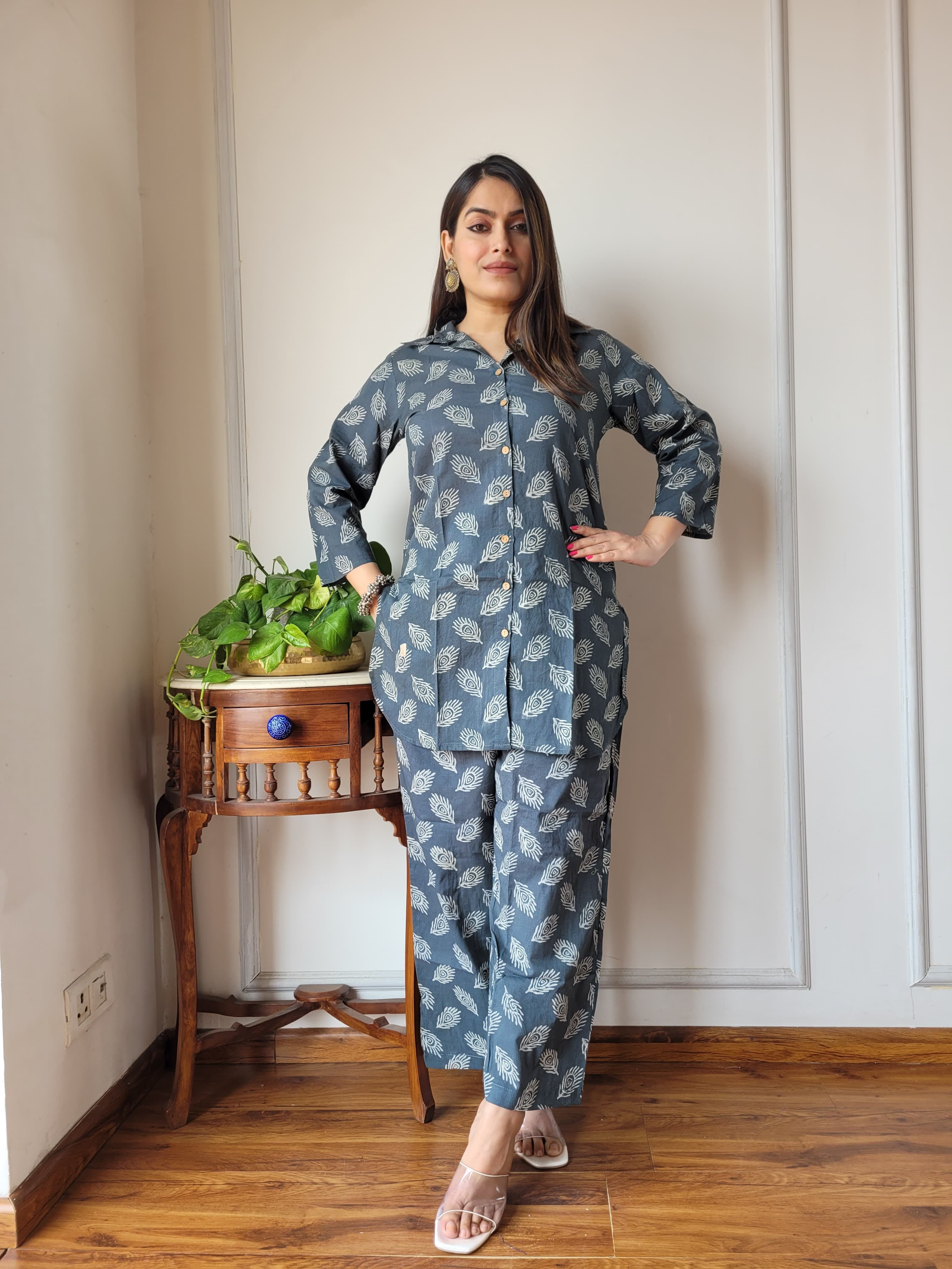 Grey Cotton Co-ord Set