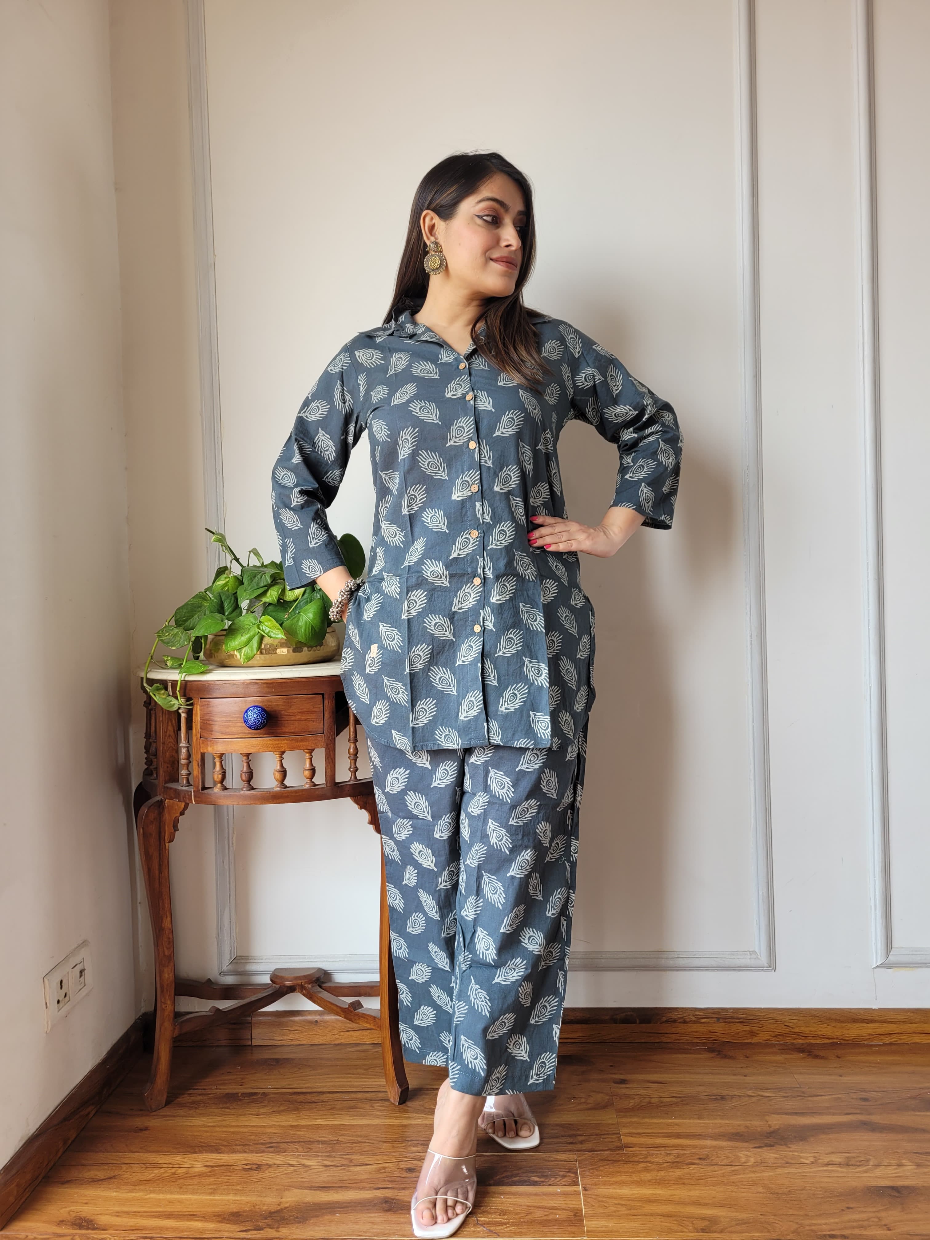 Grey Cotton Co-ord Set