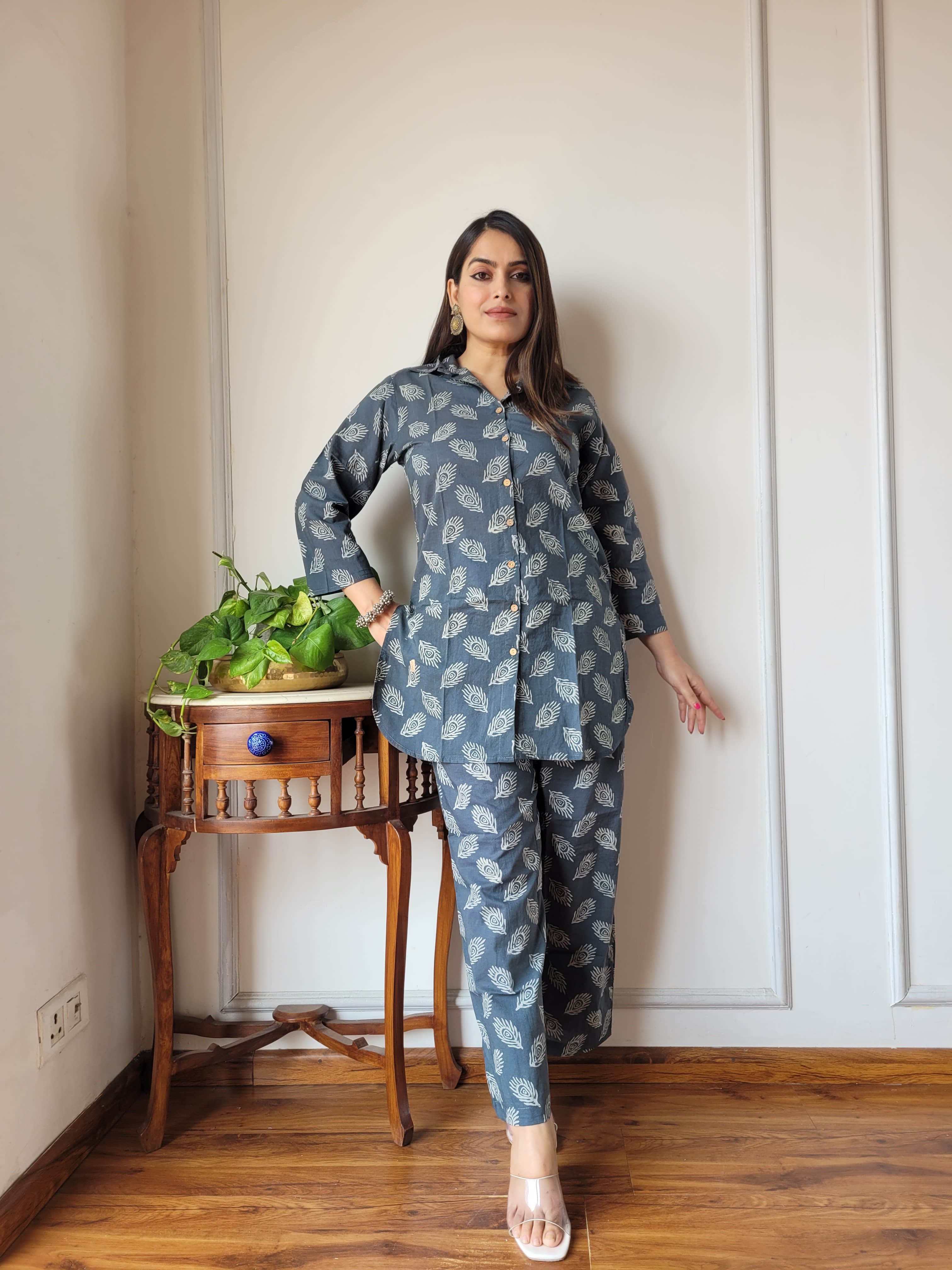 Grey Cotton Co-ord Set