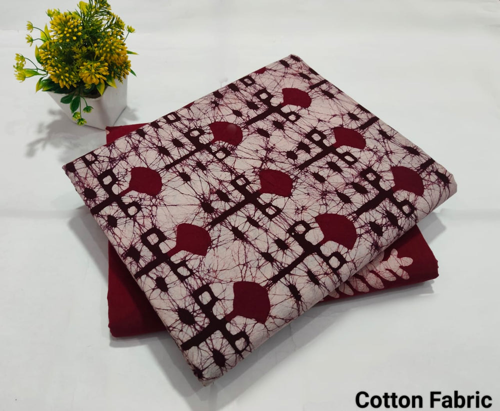 pure cotton handblock printed top bottom set (2.5 Mtr Top & 2.5 Mtr Bottom) - 6