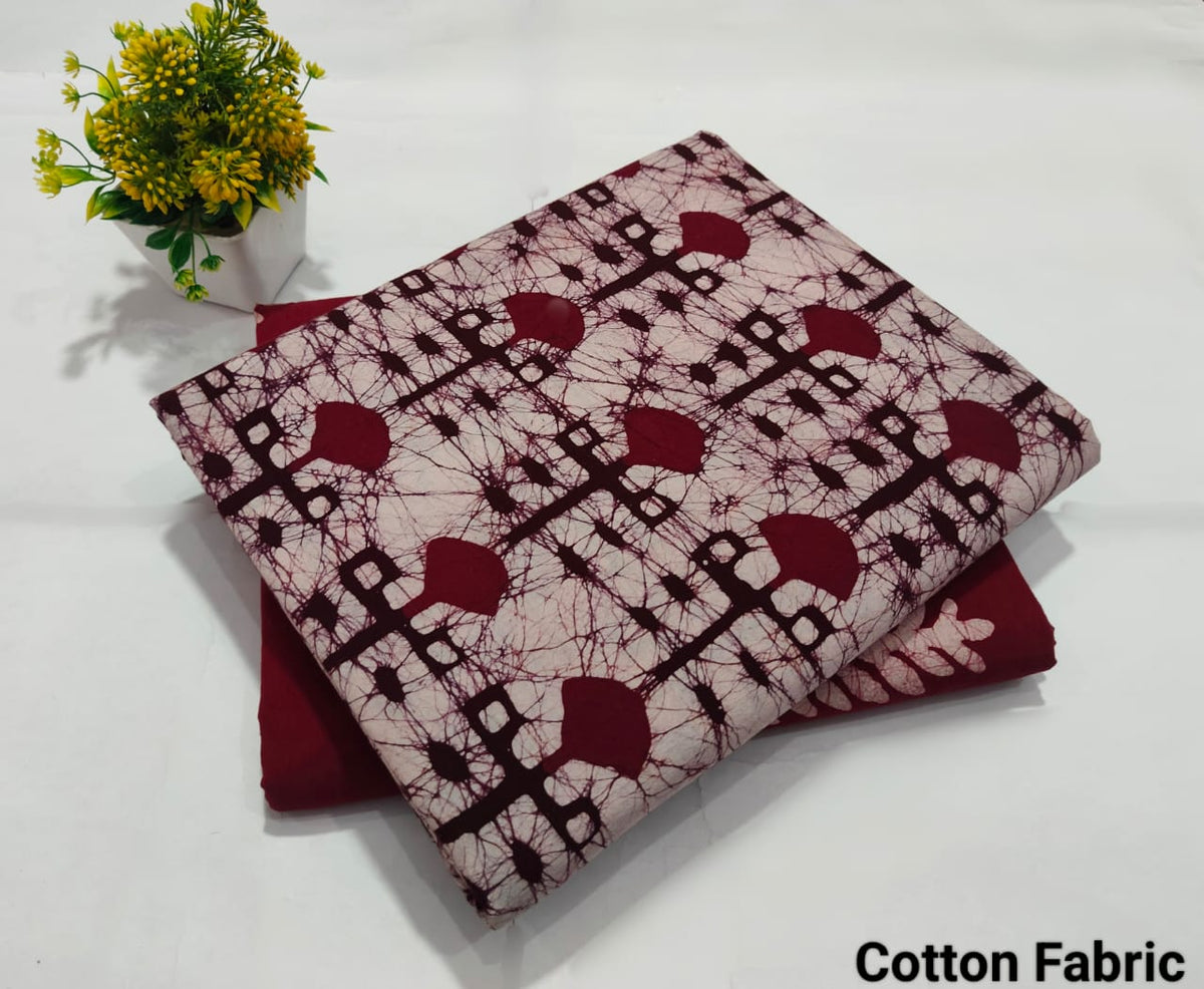 pure cotton handblock printed top bottom set (2.5 Mtr Top & 2.5 Mtr Bottom) - 6
