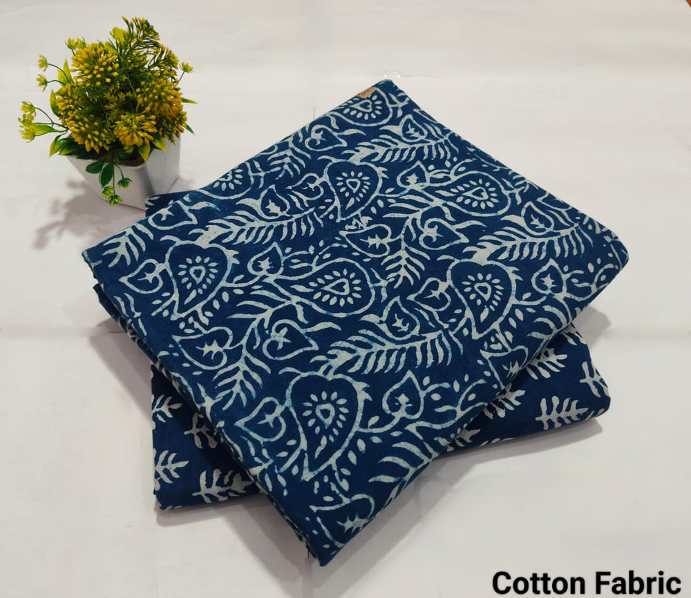 pure cotton handblock printed top bottom set (2.5 Mtr Top & 2.5 Mtr Bottom) - 7