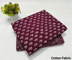 pure cotton handblock printed top bottom set (2.5 Mtr Top & 2.5 Mtr Bottom) - 32
