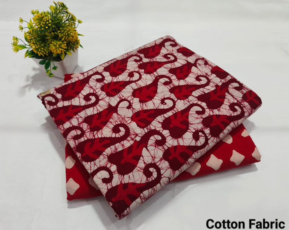 pure cotton handblock printed top bottom set (2.5 Mtr Top & 2.5 Mtr Bottom) - 4