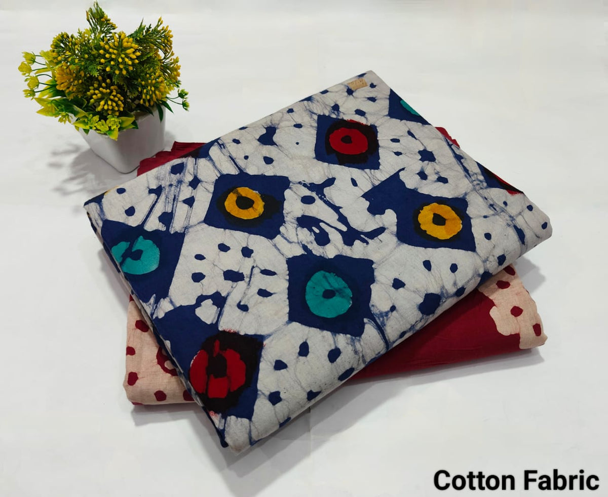 pure cotton handblock printed top bottom set (2.5 Mtr Top & 2.5 Mtr Bottom) - 30