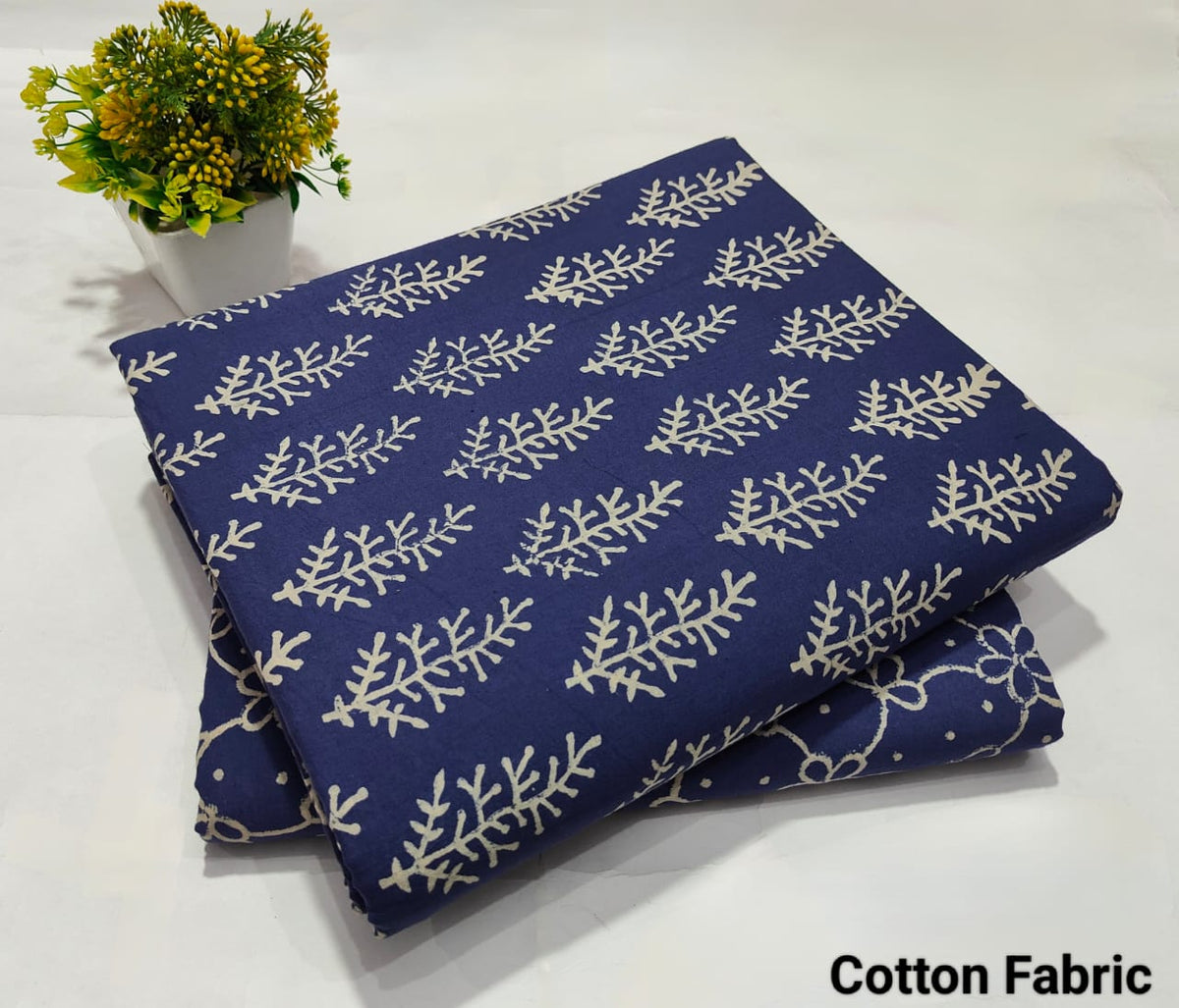 pure cotton handblock printed top bottom set (2.5 Mtr Top & 2.5 Mtr Bottom) - 24
