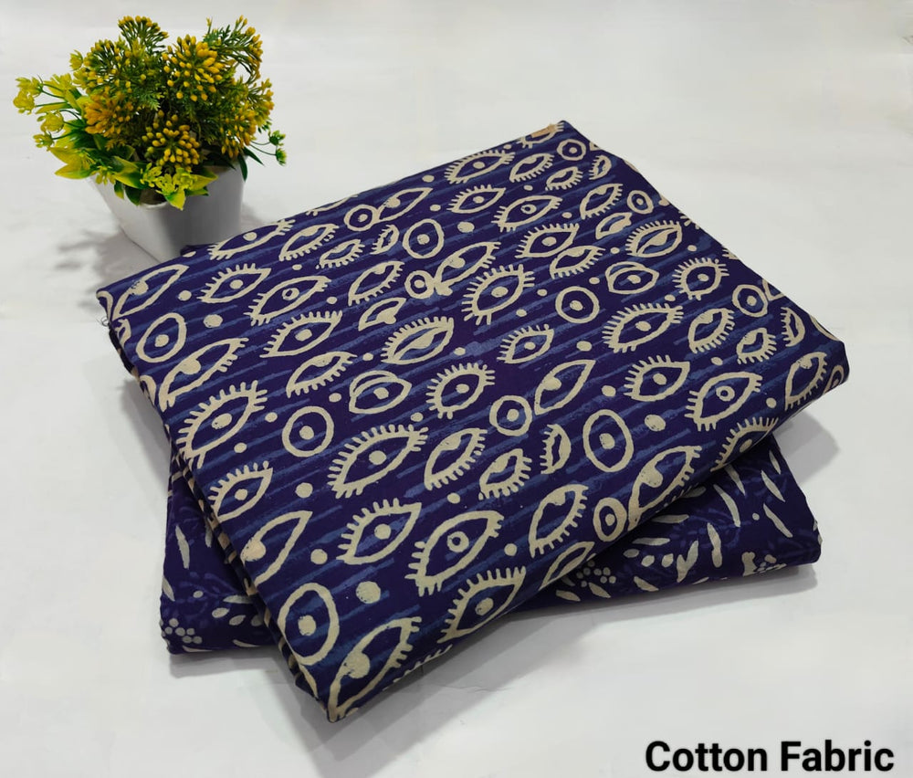 pure cotton handblock printed top bottom set (2.5 Mtr Top & 2.5 Mtr Bottom) - 22