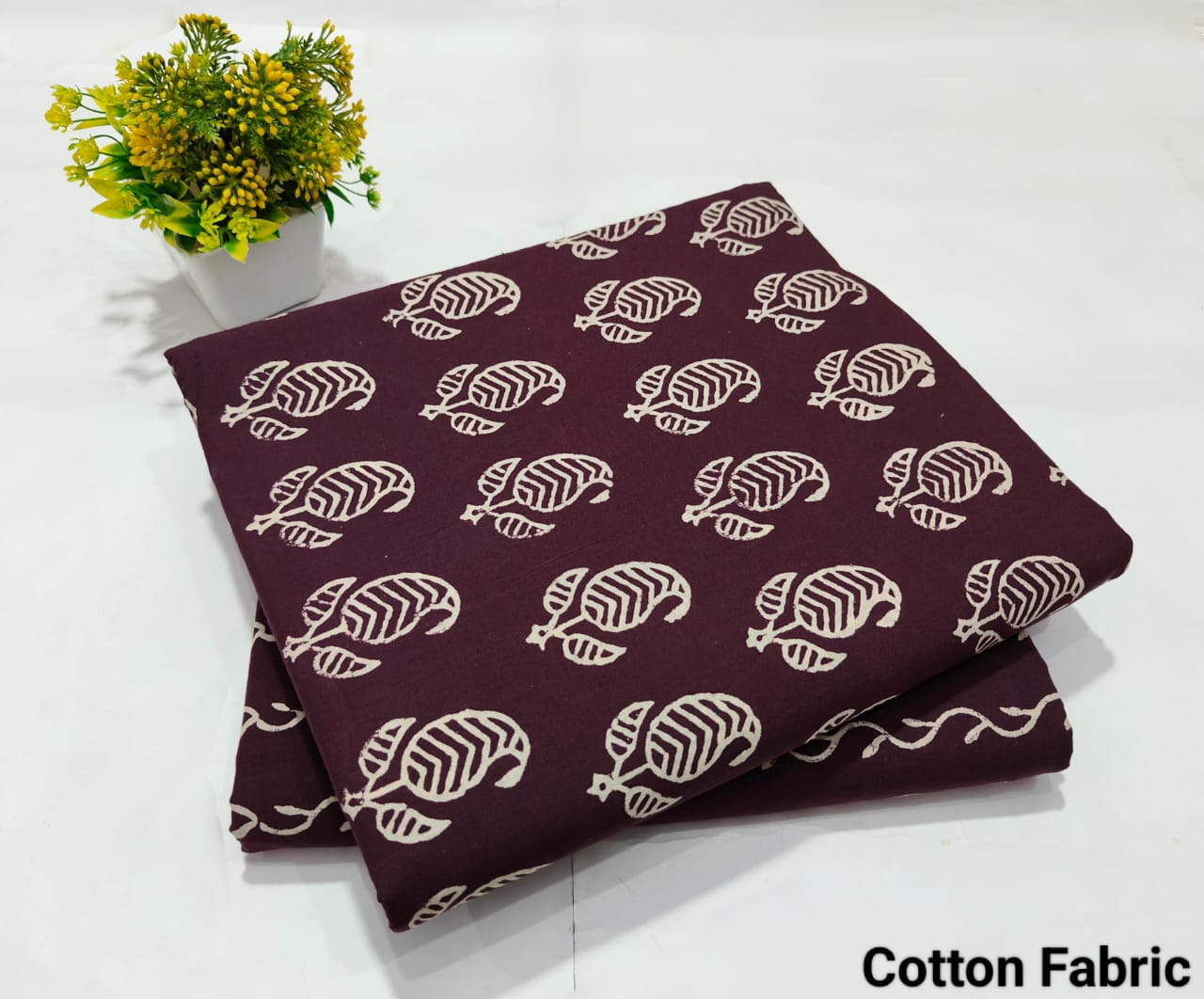 pure cotton handblock printed top bottom set (2.5 Mtr Top & 2.5 Mtr Bottom) - 18