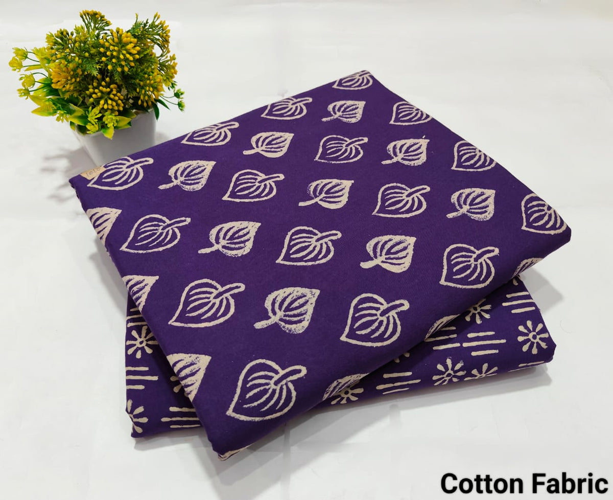 pure cotton handblock printed top bottom set (2.5 Mtr Top & 2.5 Mtr Bottom) - 19