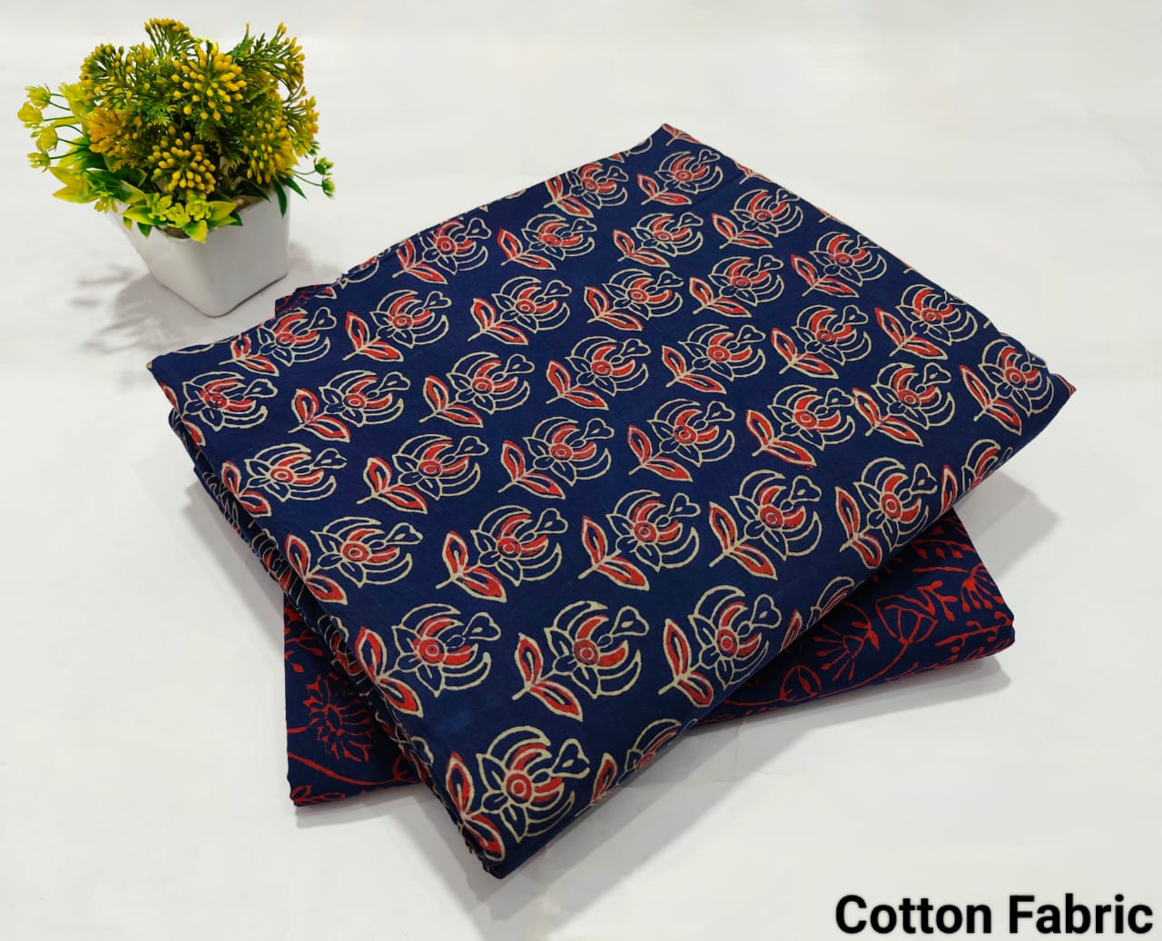 pure cotton handblock printed top bottom set (2.5 Mtr Top & 2.5 Mtr Bottom) - 26