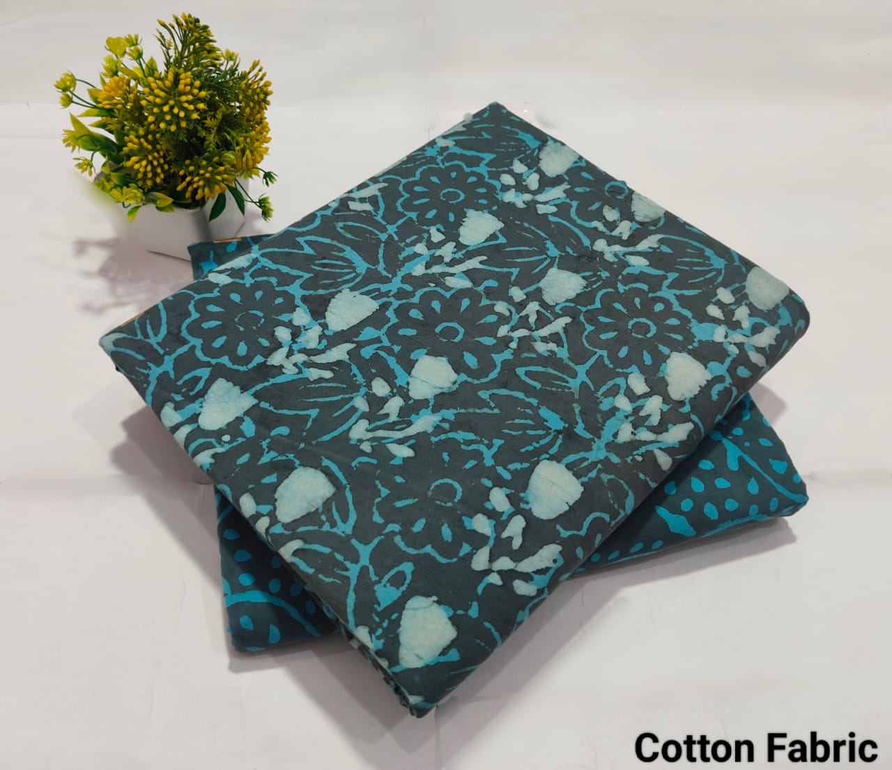 pure cotton handblock printed top bottom set (2.5 Mtr Top & 2.5 Mtr Bottom) - 12