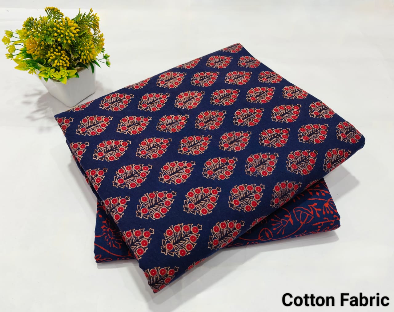 pure cotton handblock printed top bottom set (2.5 Mtr Top & 2.5 Mtr Bottom) - 29