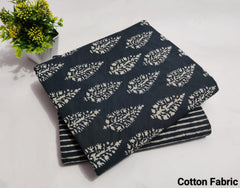 pure cotton handblock printed top bottom set (2.5 Mtr Top & 2.5 Mtr Bottom) - 43