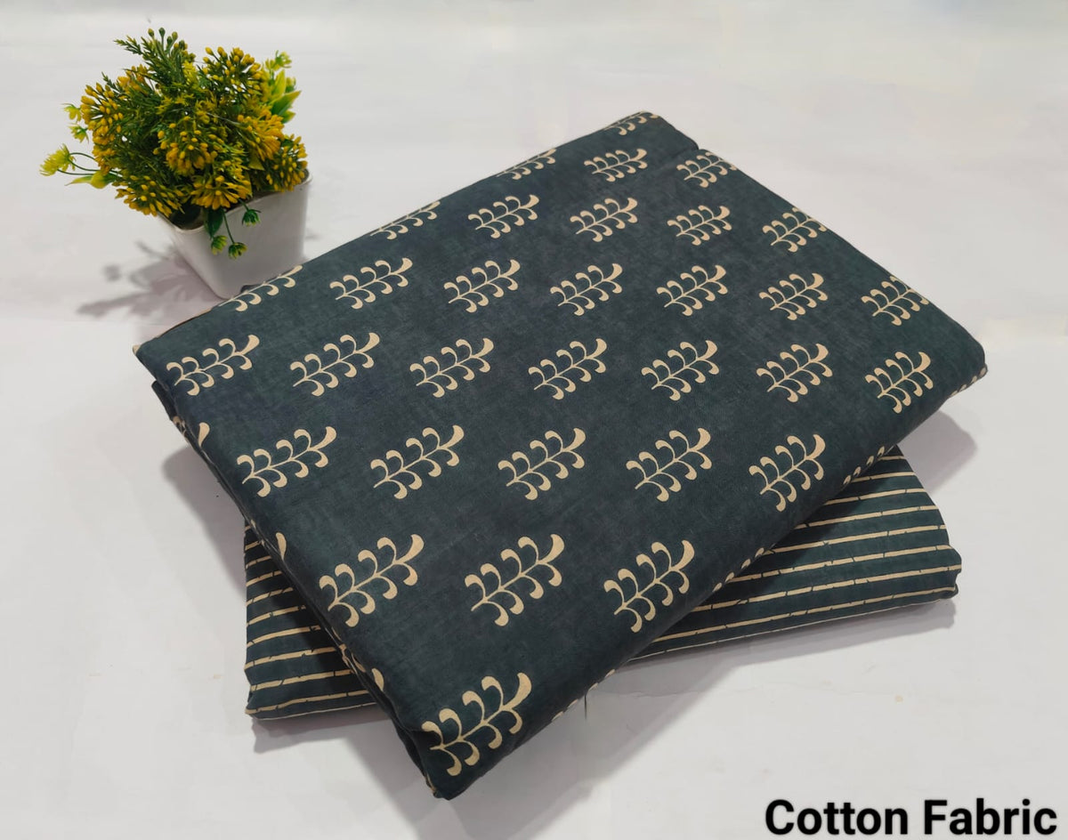 pure cotton handblock printed top bottom set (2.5 Mtr Top & 2.5 Mtr Bottom) - 60