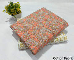 pure cotton handblock printed top bottom set (2.5 Mtr Top & 2.5 Mtr Bottom) - 61