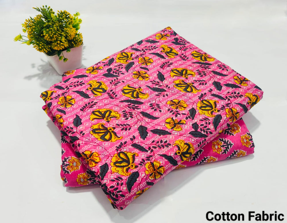 pure cotton handblock printed top bottom set (2.5 Mtr Top & 2.5 Mtr Bottom) - 62