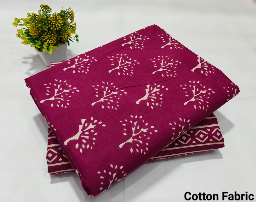 pure cotton handblock printed top bottom set (2.5 Mtr Top & 2.5 Mtr Bottom) - 58