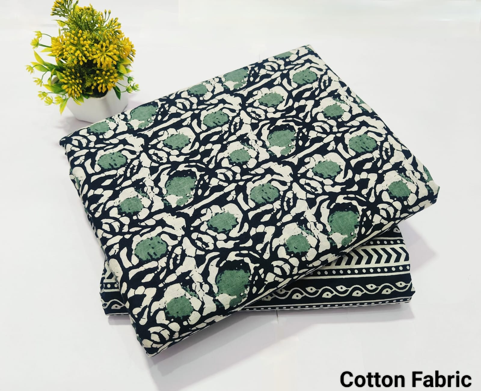 pure cotton handblock printed top bottom set (2.5 Mtr Top & 2.5 Mtr Bottom) - 67