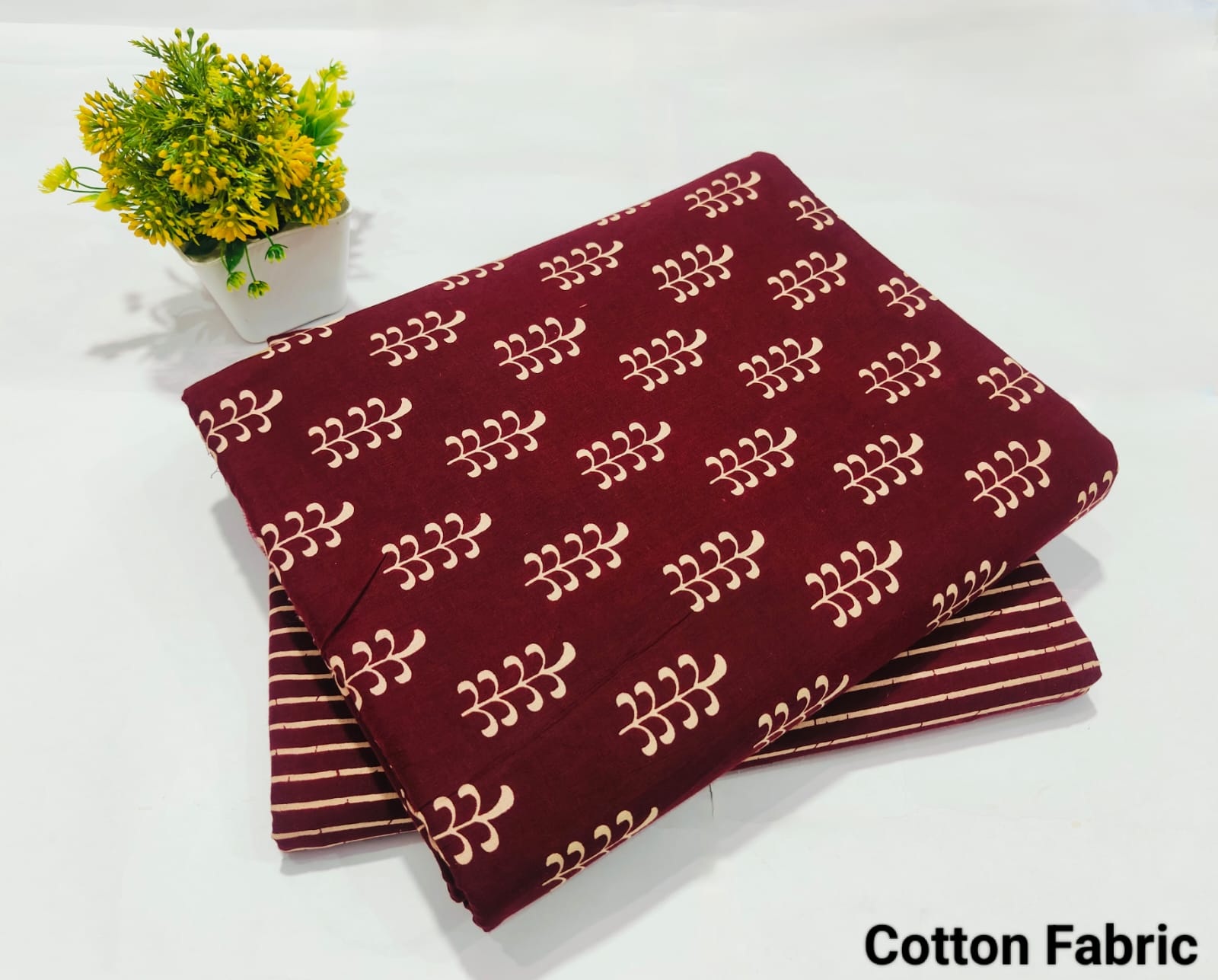 pure cotton handblock printed top bottom set (2.5 Mtr Top & 2.5 Mtr Bottom) - 64