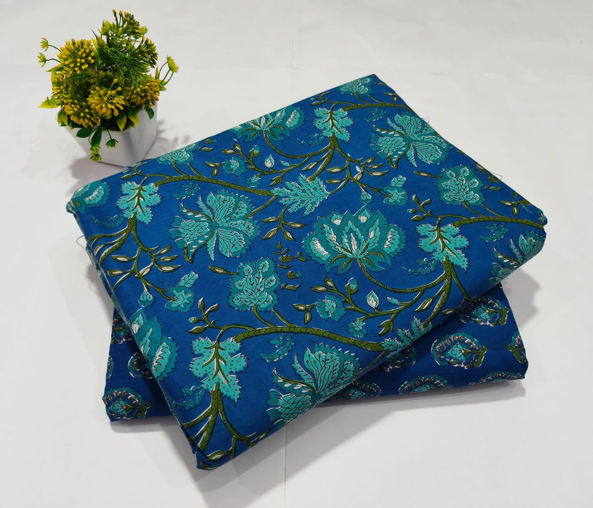 pure cotton handblock printed top bottom set (2.5 Mtr Top & 2.5 Mtr Bottom) - 78