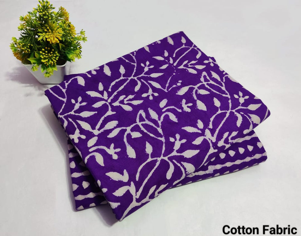 pure cotton handblock printed top bottom set (2.5 Mtr Top & 2.5 Mtr Bottom) - 51