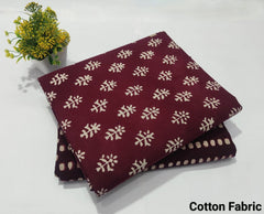 pure cotton handblock printed top bottom set (2.5 Mtr Top & 2.5 Mtr Bottom) - 55