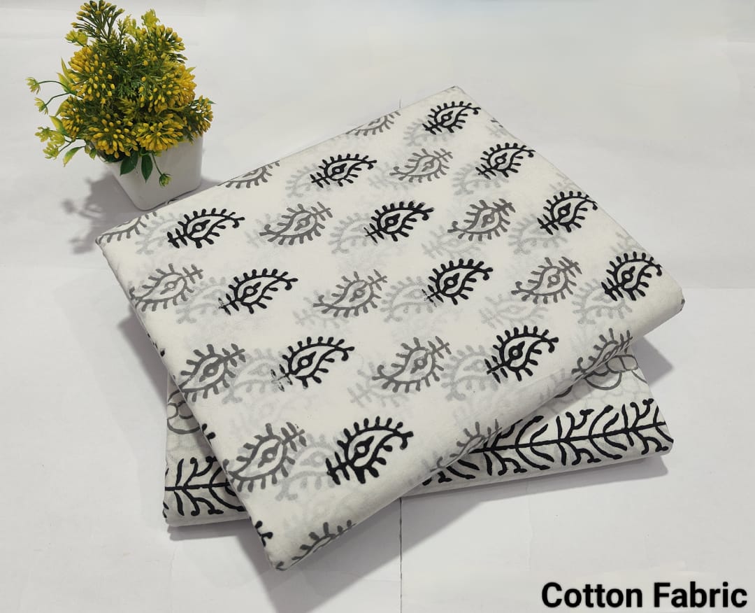 pure cotton handblock printed top bottom set (2.5 Mtr Top & 2.5 Mtr Bottom) - 39