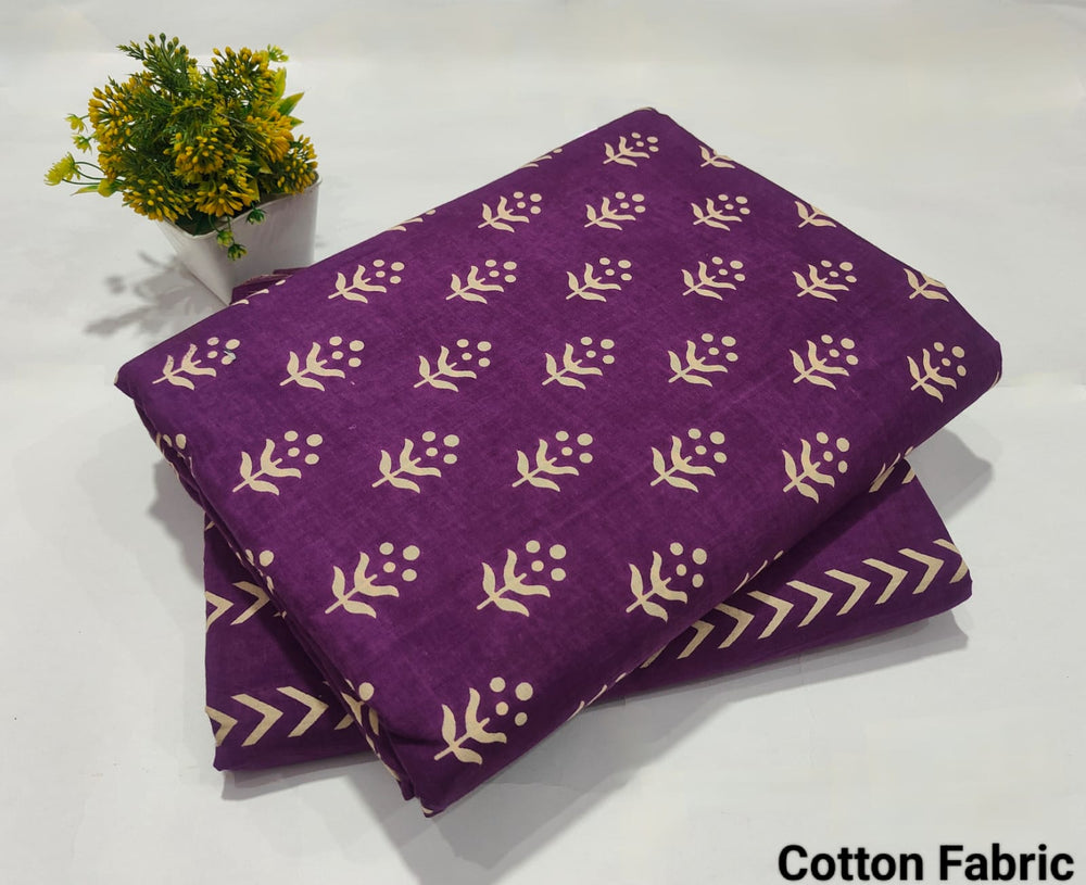 pure cotton handblock printed top bottom set (2.5 Mtr Top & 2.5 Mtr Bottom) - 59