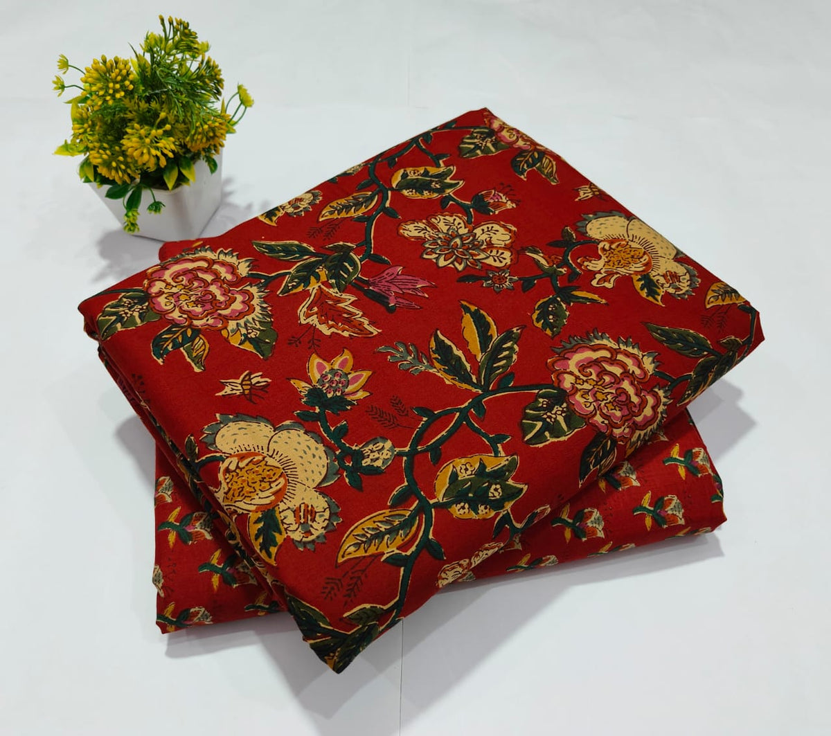 pure cotton handblock printed top bottom set (2.5 Mtr Top & 2.5 Mtr Bottom) - 92