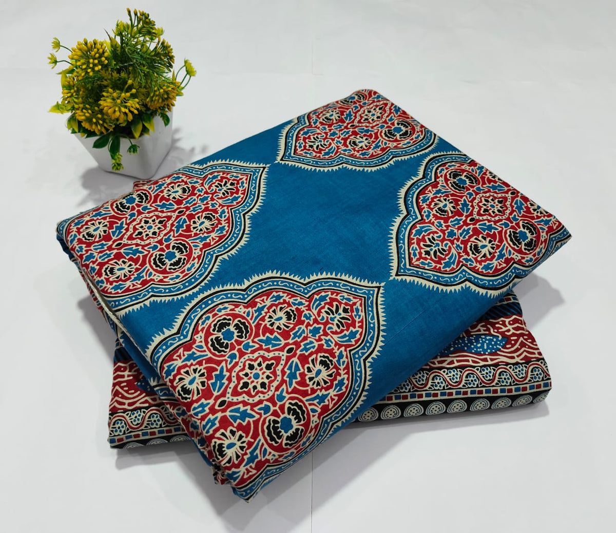 pure cotton handblock printed top bottom set (2.5 Mtr Top & 2.5 Mtr Bottom) - 99