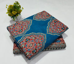 pure cotton handblock printed top bottom set (2.5 Mtr Top & 2.5 Mtr Bottom) - 99